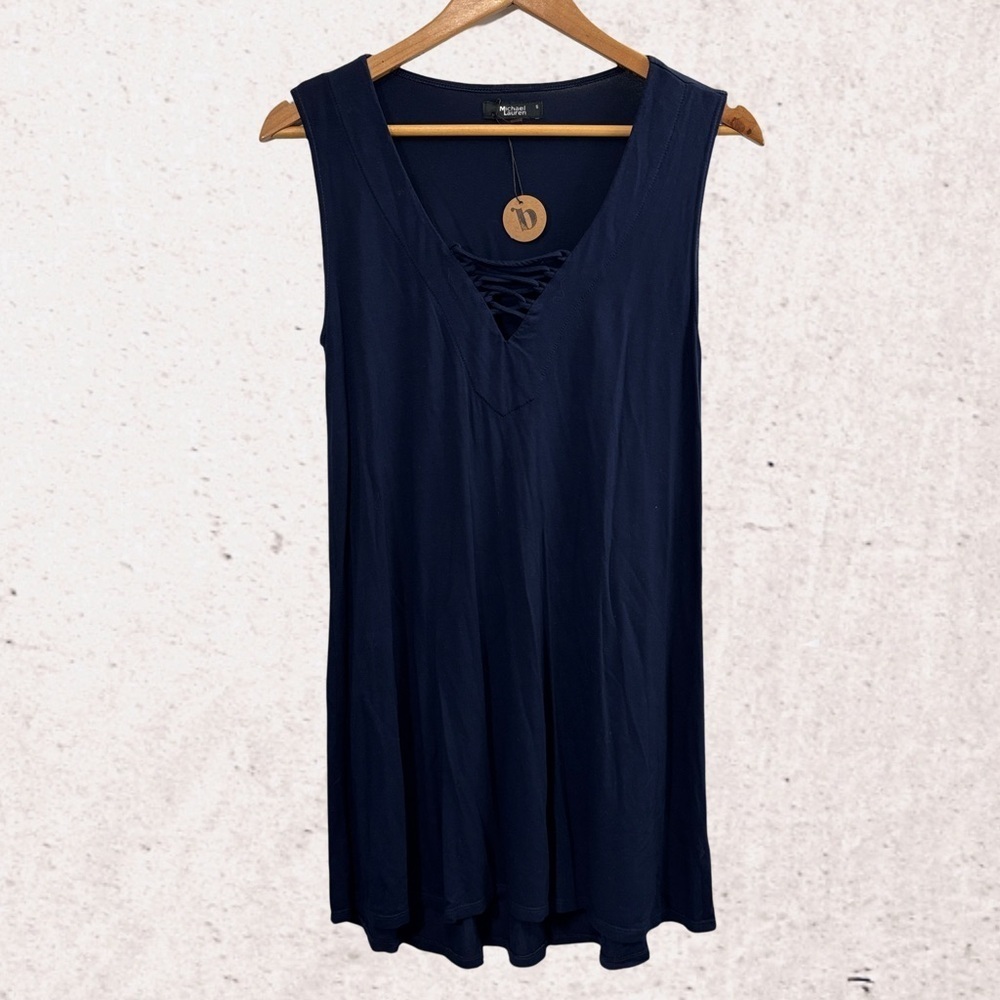 Michael Lauren Blue Tank Top Relaxed Fit